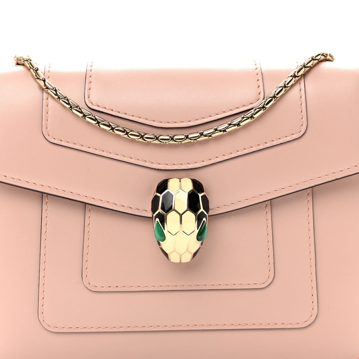 Bulgari Calfskin Small Serpenti Forever Snake Strap Crossbody Bag Light Pink 8 of 10