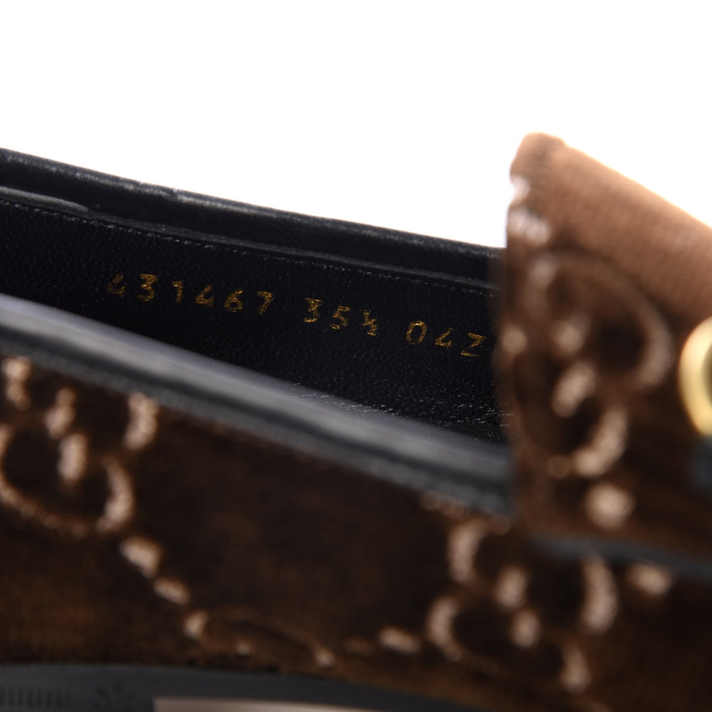 Velvet GG Monogram Horsebit Womens Jordaan Loafers 35.5 Brown Black