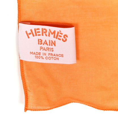 Hermes Cotton Escale A La Plage Beach Pareo Orange Ocre 3 of 3