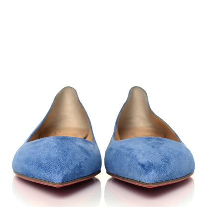 Christian Louboutin Veau Velours Ballalla Pointy Toe Flats 37.5 Jeans 2 of 8