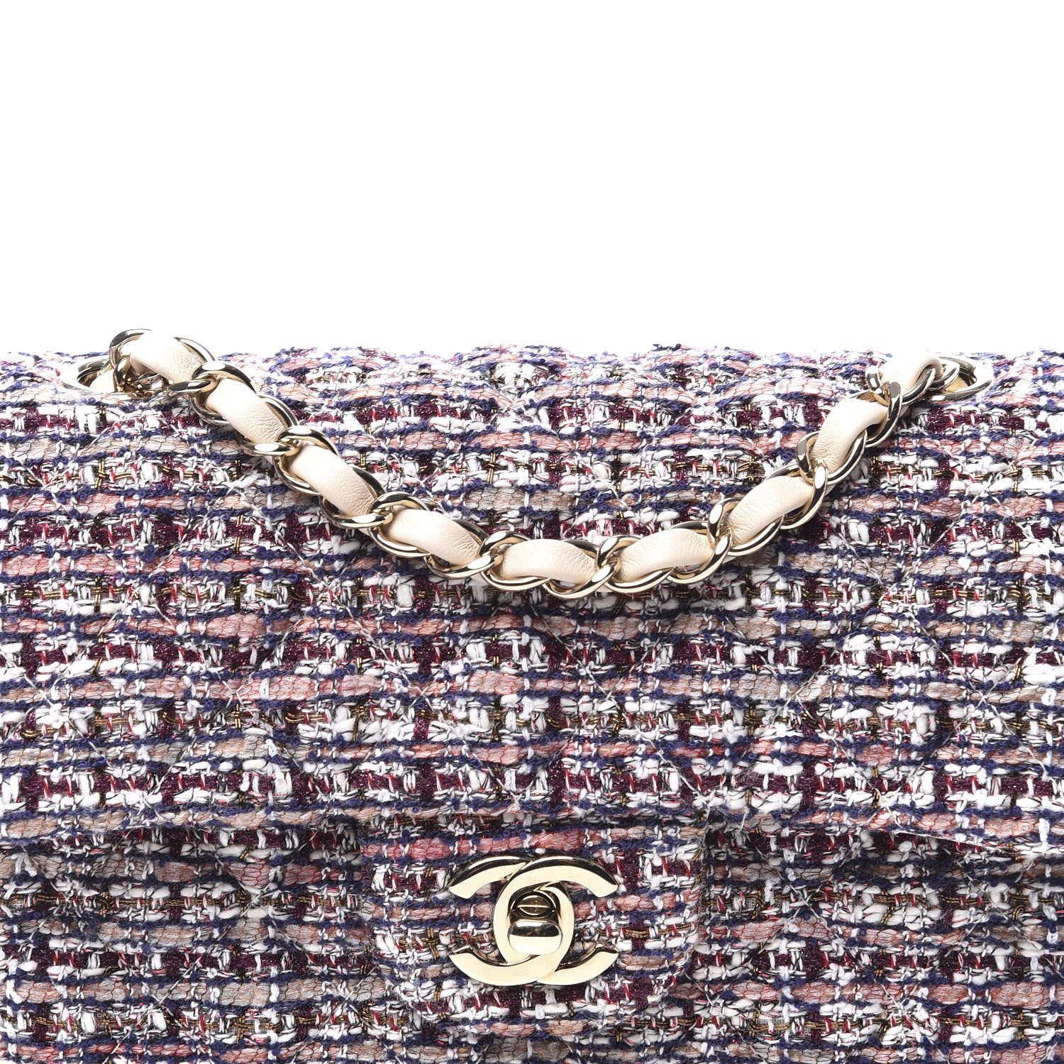 Chanel Tweed Quilted Mini Rectangular Flap Pink 9 of 9