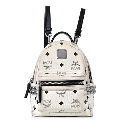 MCM Visetos Side Stud X-Mini Stark Bebe Boo Backpack White 1 of 23