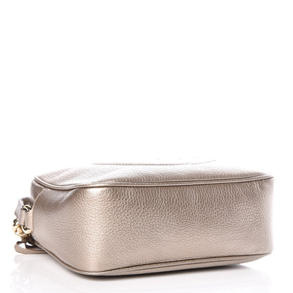 Gucci Metallic Pebbled Calfskin Small Soho Disco Bag Golden Beige 4 of 9