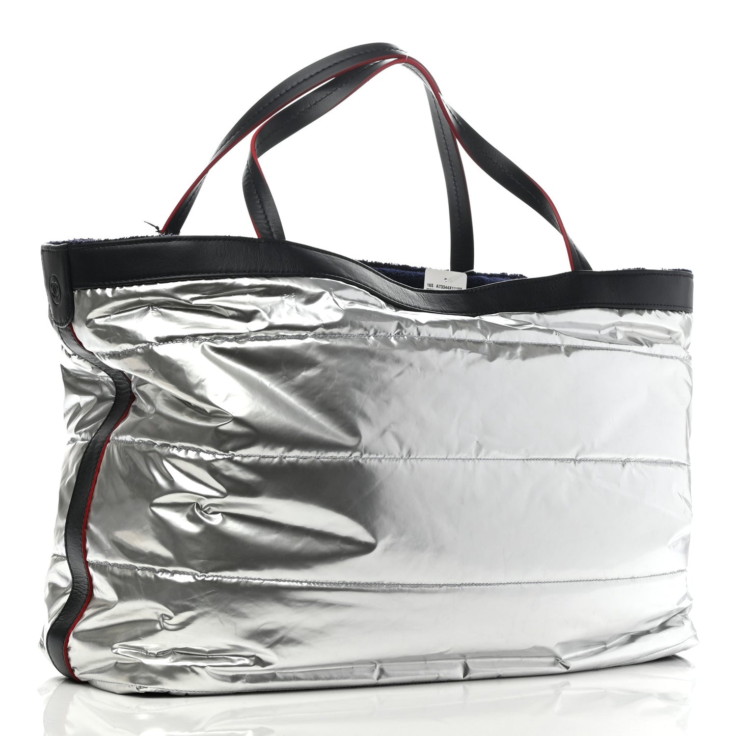 Reversible Chanel Airlines Tote Silver Navy