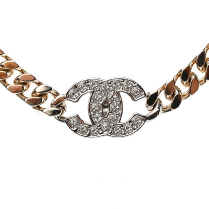 Chanel Crystal Chain CC Choker Gold Silver 3 of 4