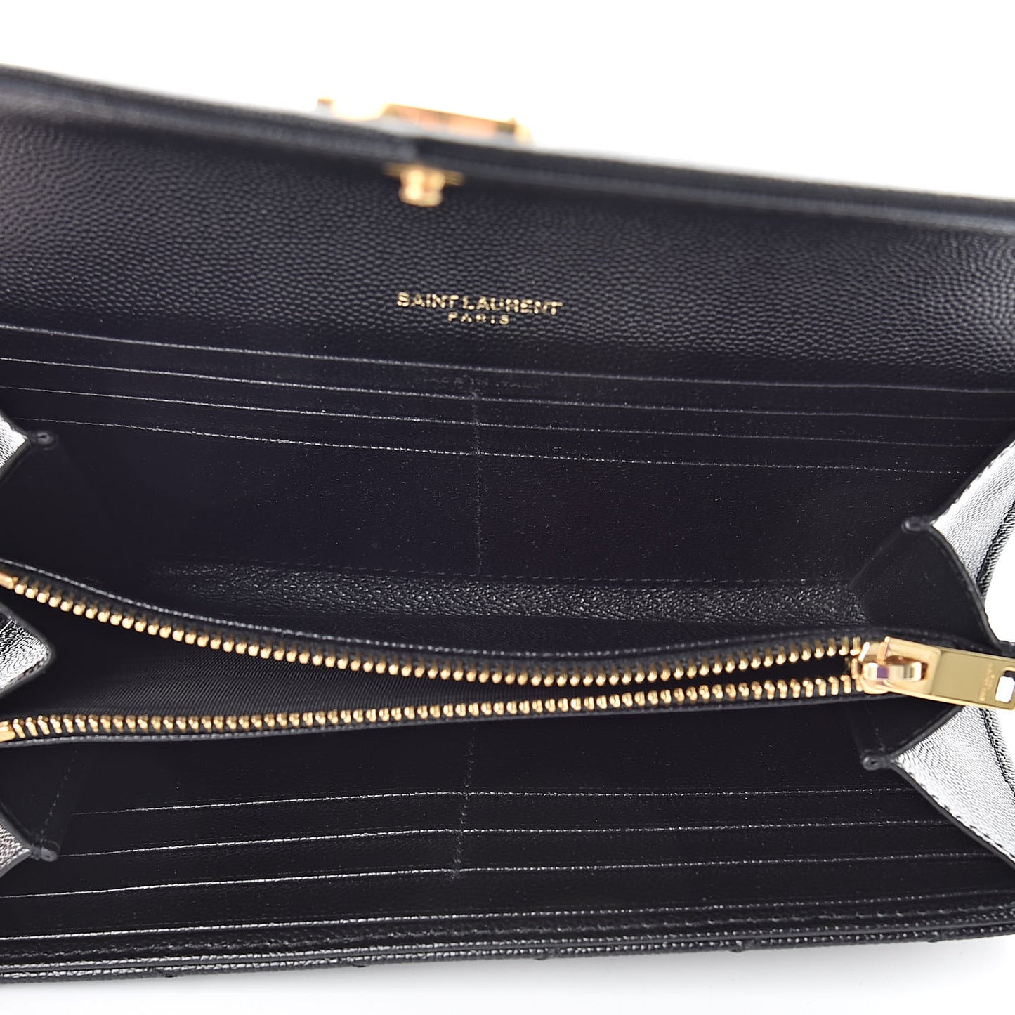 Grain De Poudre Matelasse Chevron Monogram Flap Wallet Black