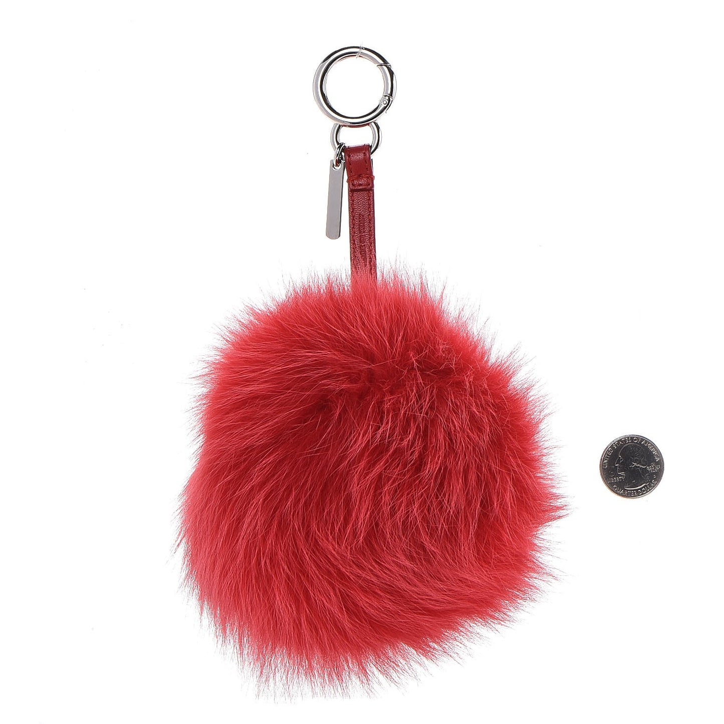 Fox Fur Shiny Nappa Bi-Color A ABCharm Bag Charm Rosso Chiaro Moro Strawberry