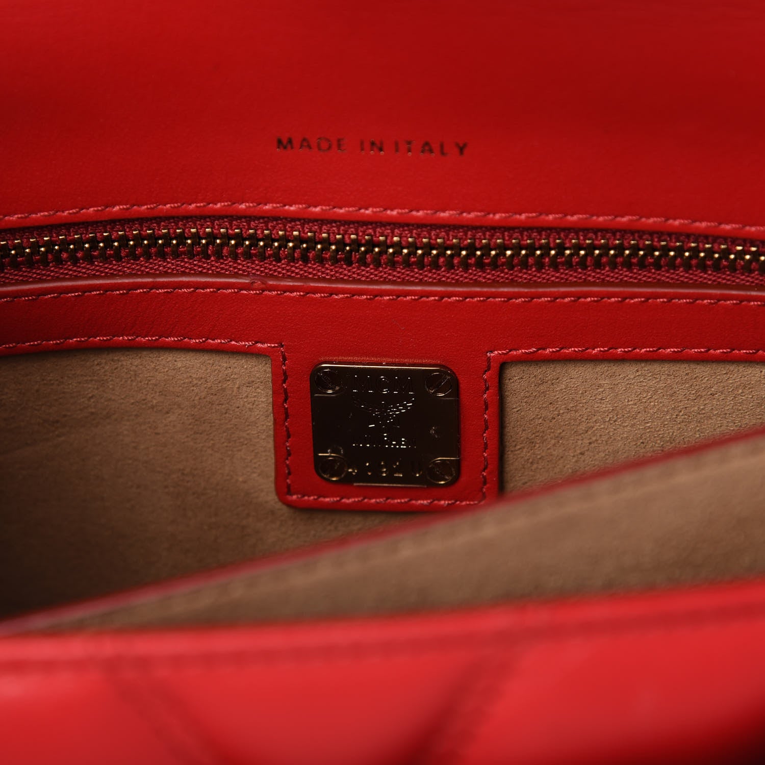 MCM Lambskin Quilted Small Patricia Crossbody Bag Ruby Red 9 of 12