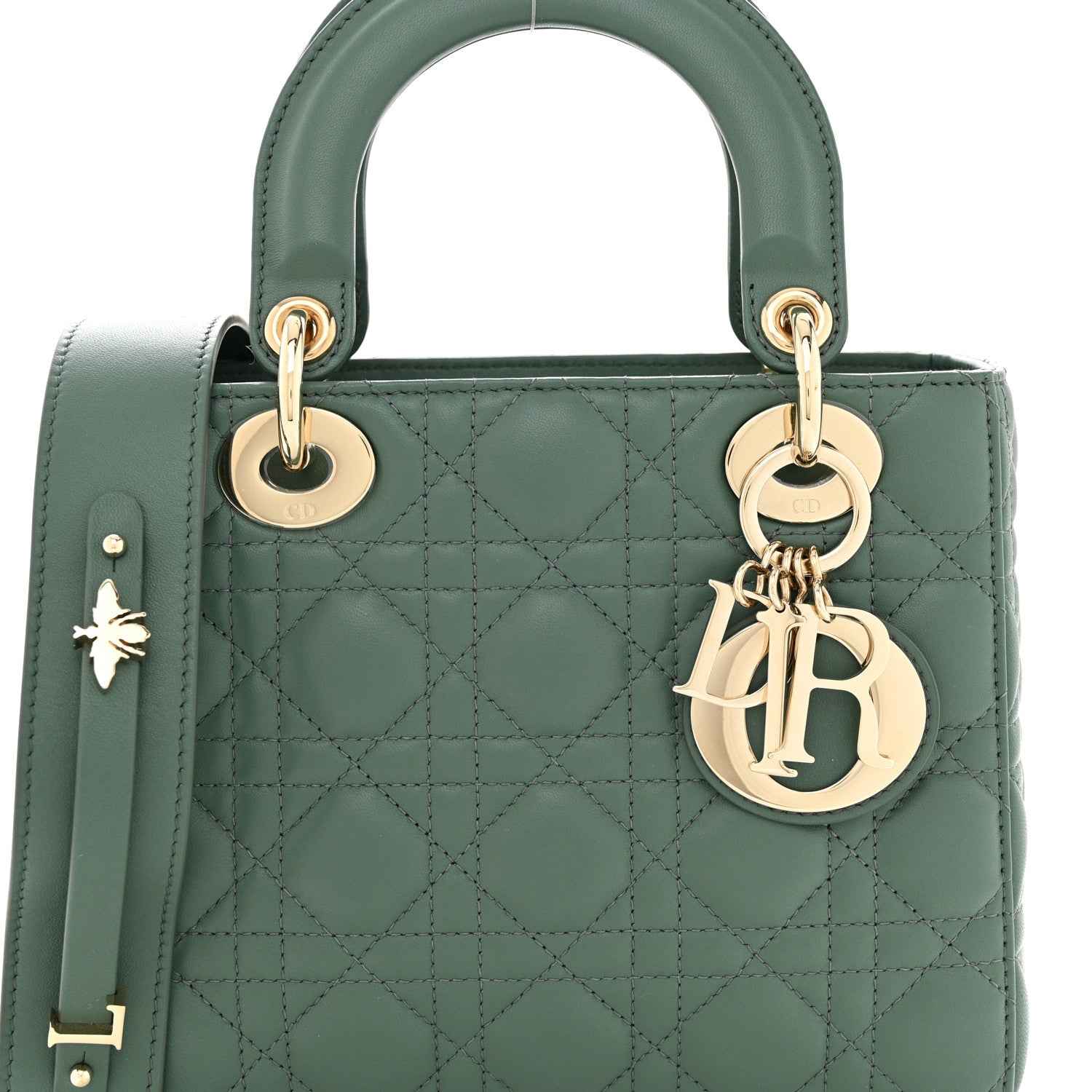 Christian Dior Lambskin Cannage Small My ABCDior Lady Dior Cedar Green 7 of 9