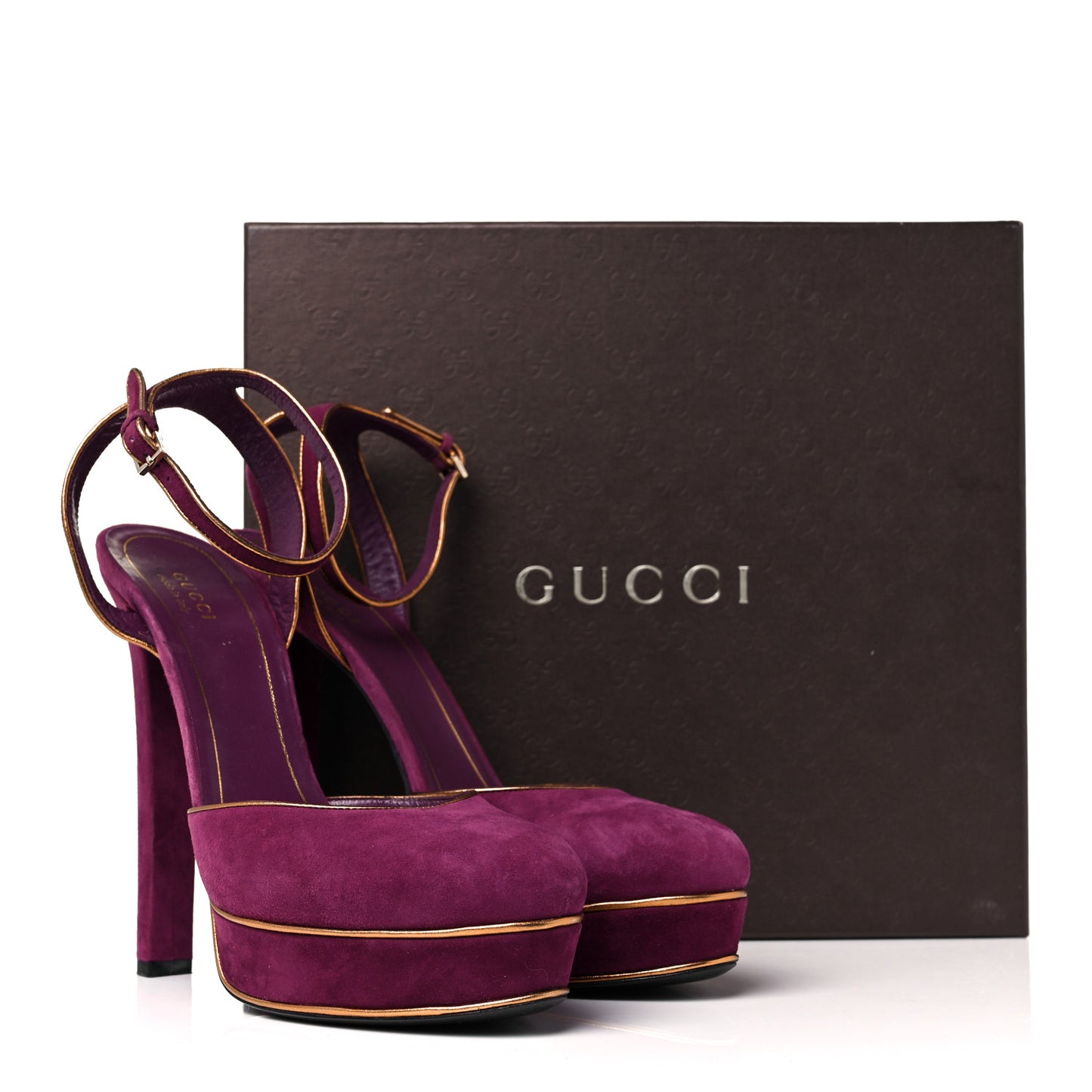 Kid Scamosciato Nappa Huston Platform Sandals 39.5 Grape Glam Tabacco