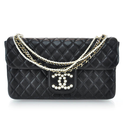 Chanel Lambskin Medium Westminster Pearl Flap Black 1 of 10