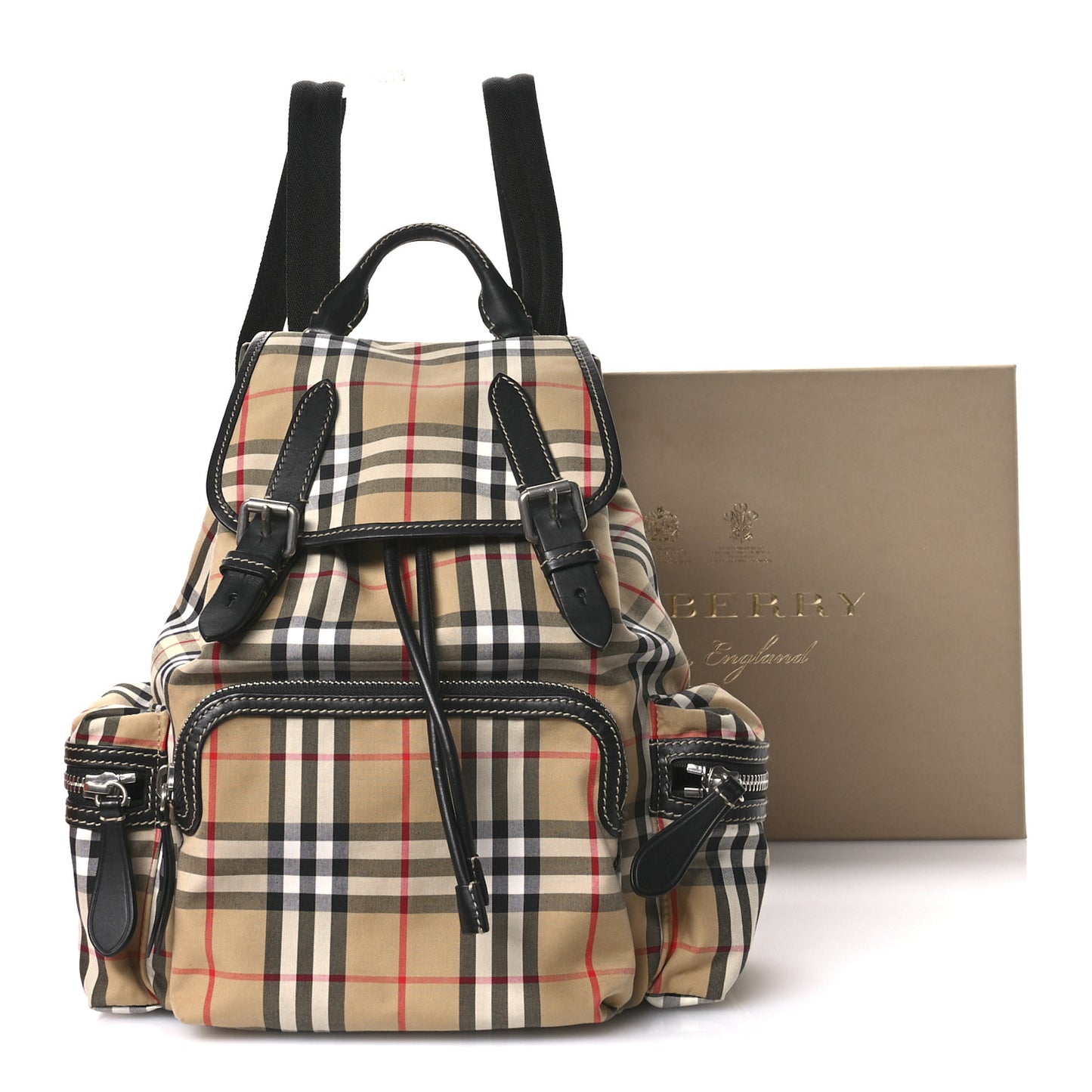 Nylon Vintage Check Medium Rucksack Backpack Antique Yellow