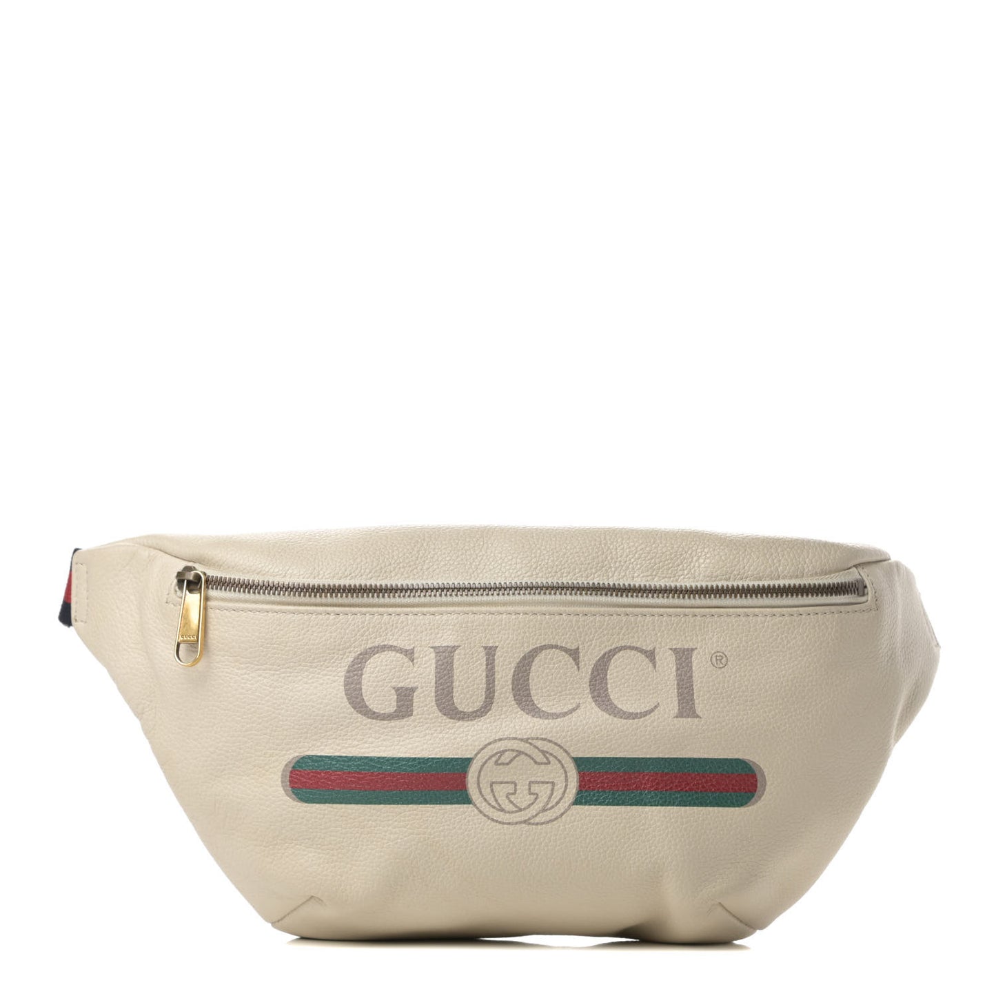 Grained Calfskin Logo Belt Bag White