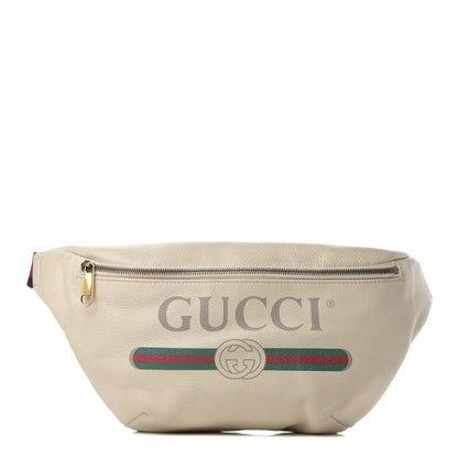 Gucci Grained Calfskin Logo Belt Bag White 1 of 12