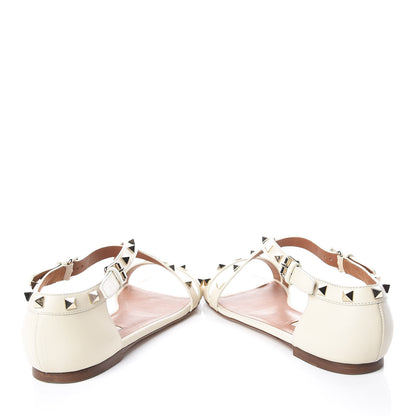 Valentino Garavani Nappa Rockstud Flat Sandals 39 White 6 of 17