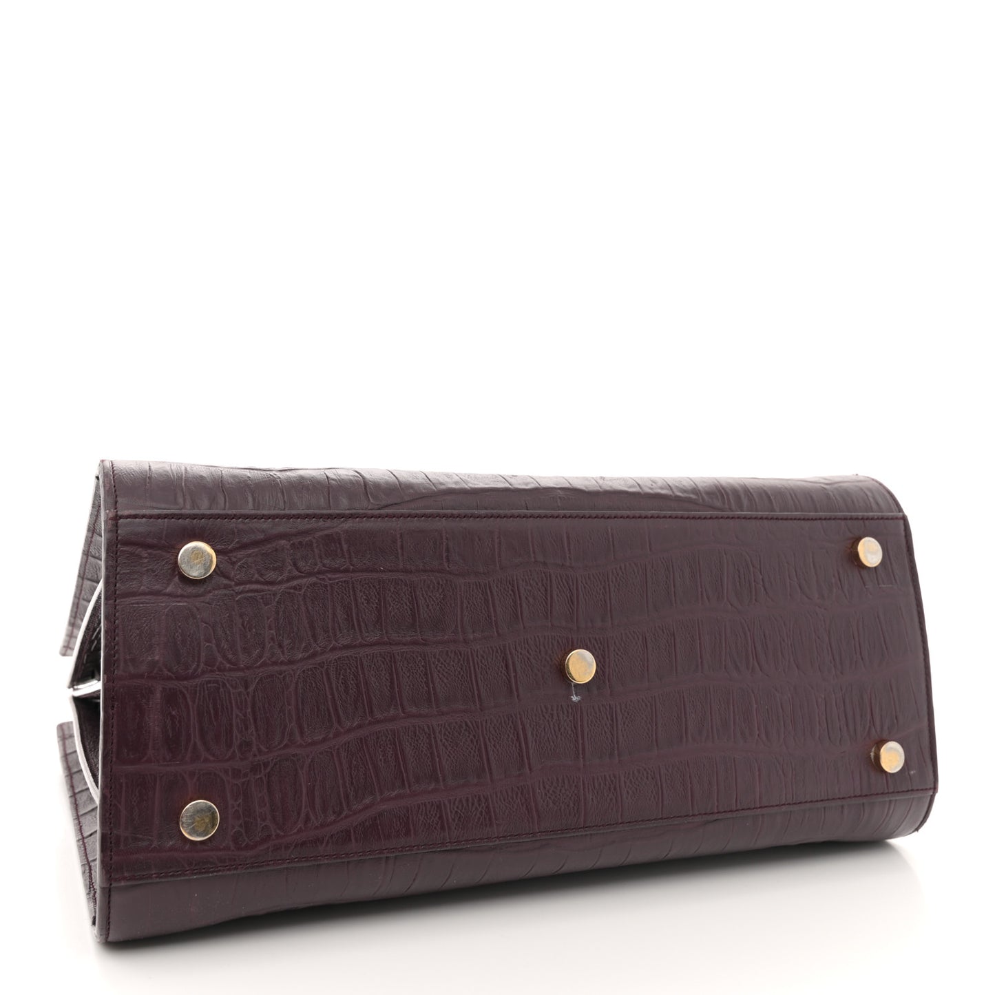 Calfskin Crocodile Embossed Small Sac de Jour Wine