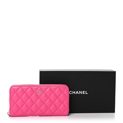 Chanel Caviar Quilted Large Gusset Zip Around Wallet Pink 13 of 13