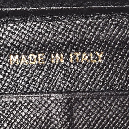 Prada Saffiano Zip Around Wallet Black 7 of 19