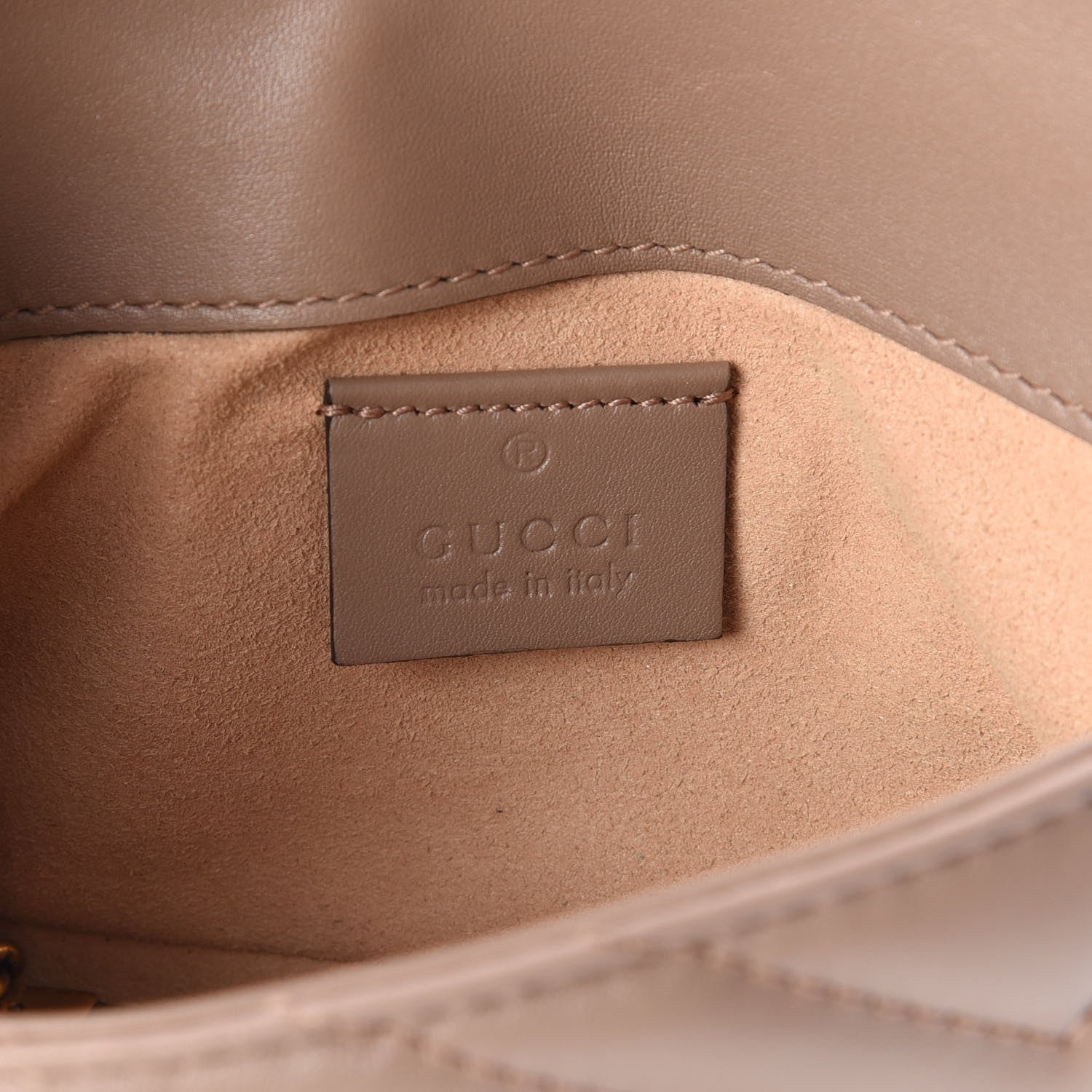 Gucci Calfskin Matelasse Super Mini GG Marmont Shoulder Bag Porcelain Rose 7 of 9