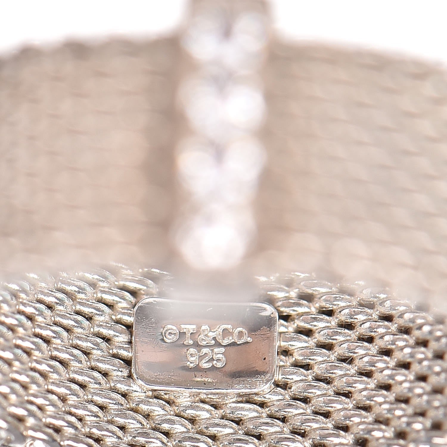 Tiffany Sterling Silver Diamond Mesh Somerset Ring 48 4.5 4 of 5