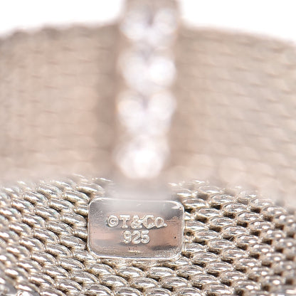 Tiffany Sterling Silver Diamond Mesh Somerset Ring 48 4.5 4 of 5