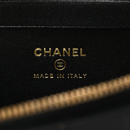 Chanel Calfskin Crocodile Embossed Crococo Top Handle Slim Vanity Case With Chain Black 6 of 11