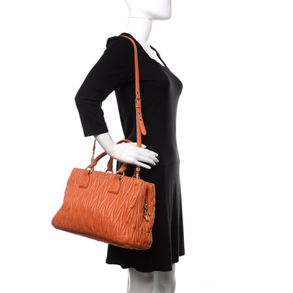 Miu Miu Nappa Matelasse Tote Papaya 2 of 17