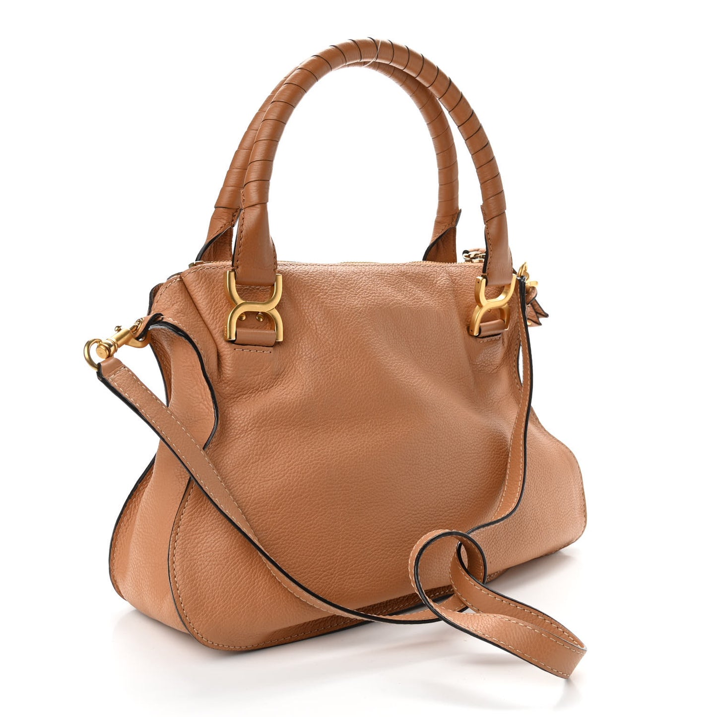 Calfskin Medium Marcie Satchel Light Tan