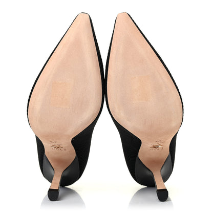 Christian Dior Technical Canvas Ribbon Embroidered J'Adior 100mm Pumps 37.5 Black 4 of 4