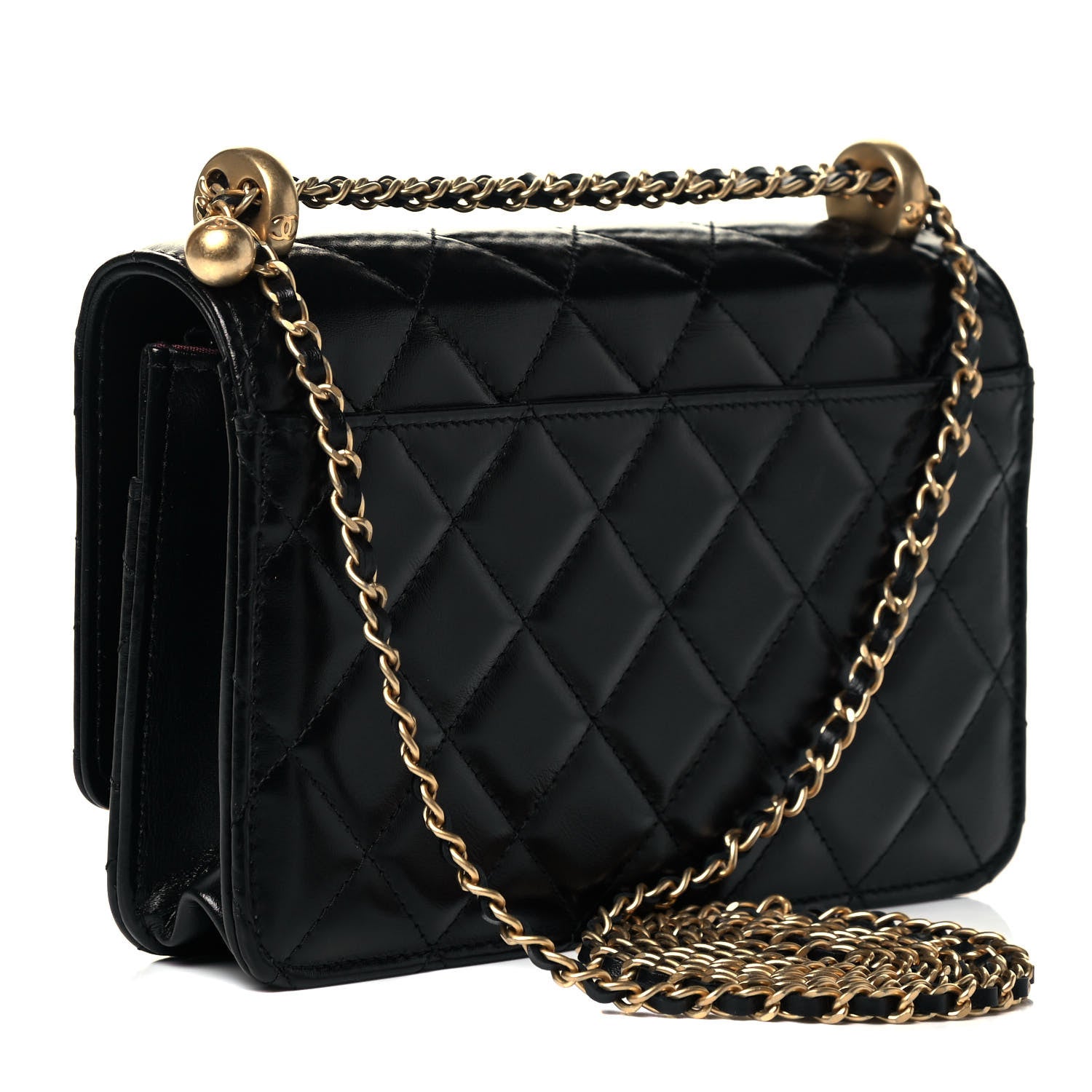 Chanel Calfskin Quilted Perfect Fit Wallet On Chain WOC Black 3 of 10