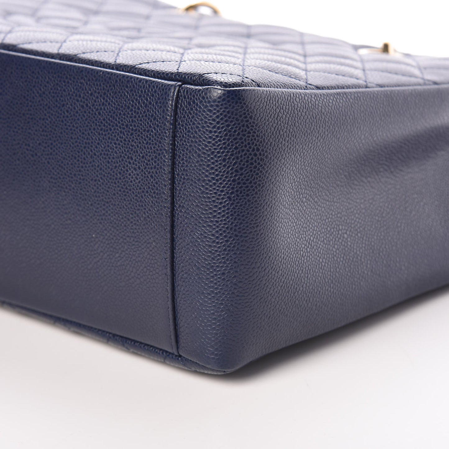 Caviar Quilted Grand Shopping Tote GST Dark Navy Blue