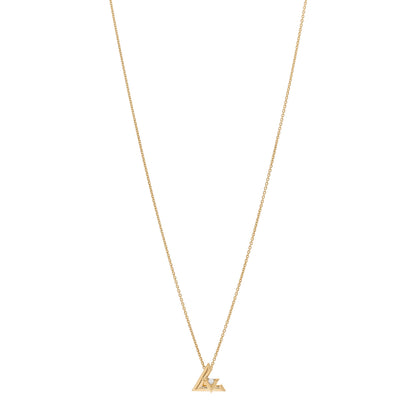 Louis Vuitton 18K Yellow Gold Diamond Small LV Volt One Pendant Necklace 1 of 4