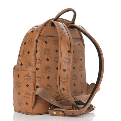 MCM Visetos Studded Retro Trilogie Stark Backpack Cognac 3 of 9