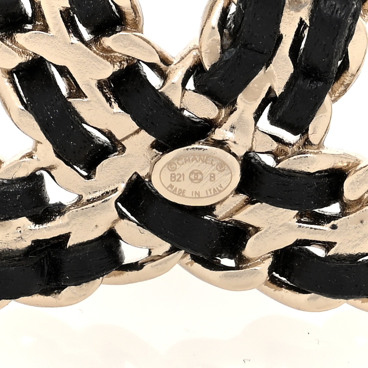 Chanel Lambskin Crystal CC Chain Brooch Black Gold 3 of 4