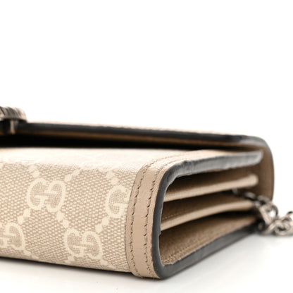 Gucci GG Supreme Monogram Textured Dollar Calfskin Mini Dionysus Chain Wallet Beige Mystic White Oatmeal 11 of 13