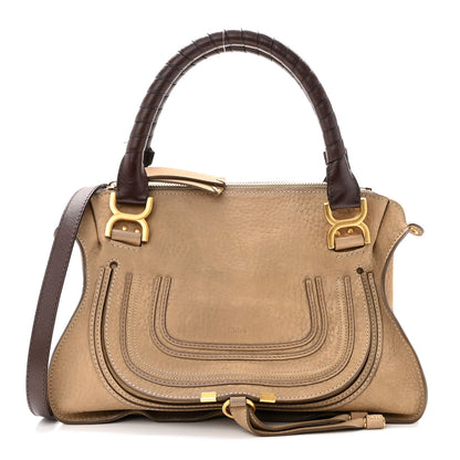 Chloe Nubuck Medium Marcie Satchel Greige 1 of 12