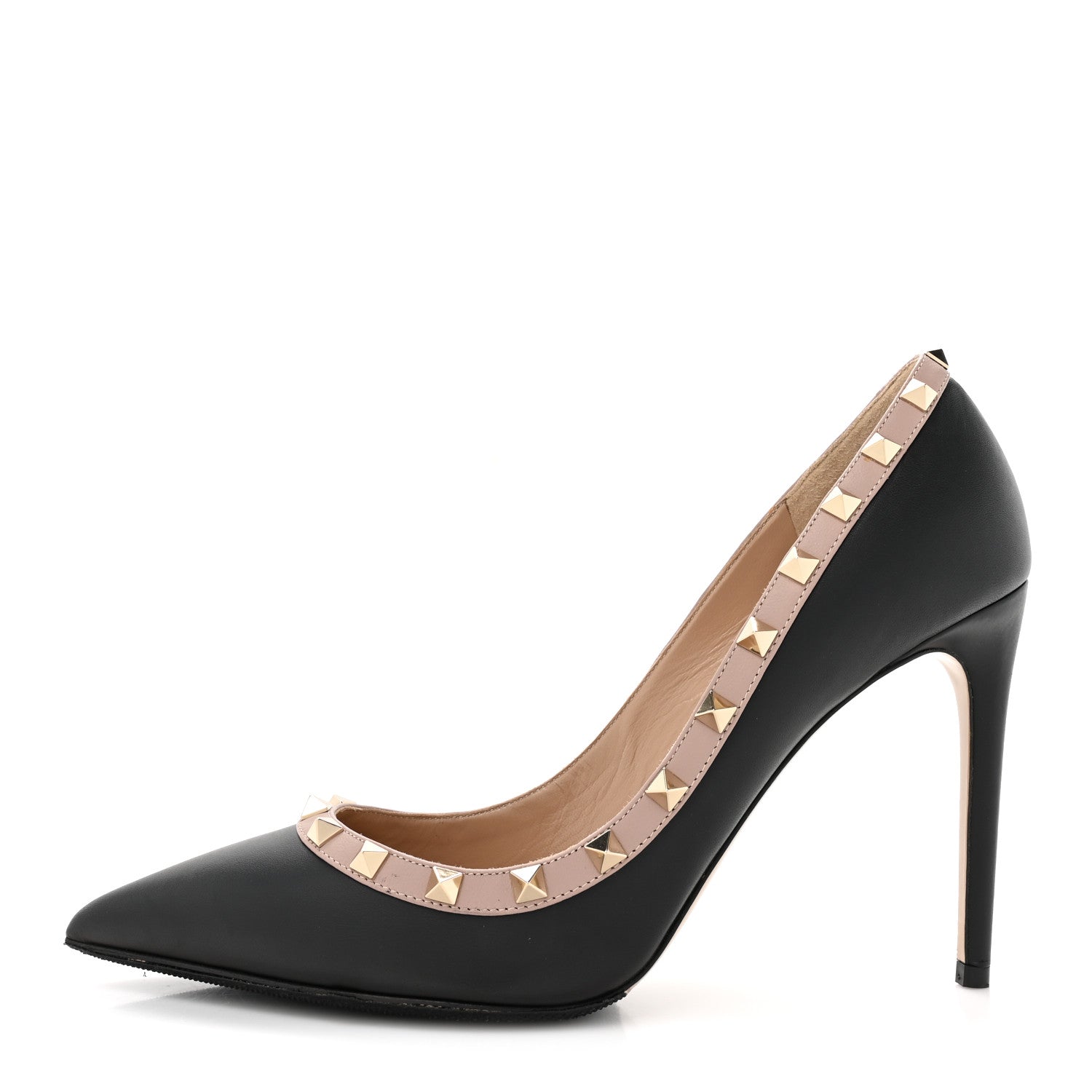 Valentino Garavani Nappa Rockstud 100mm Pumps 41.5 Black Poudre 1 of 16