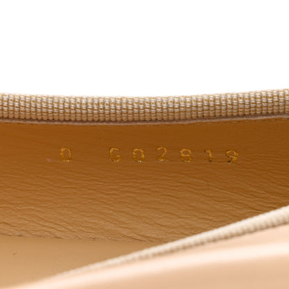Chanel Lambskin Cap Toe CC Ballerina Flats 37.5 Beige Black 5 of 9