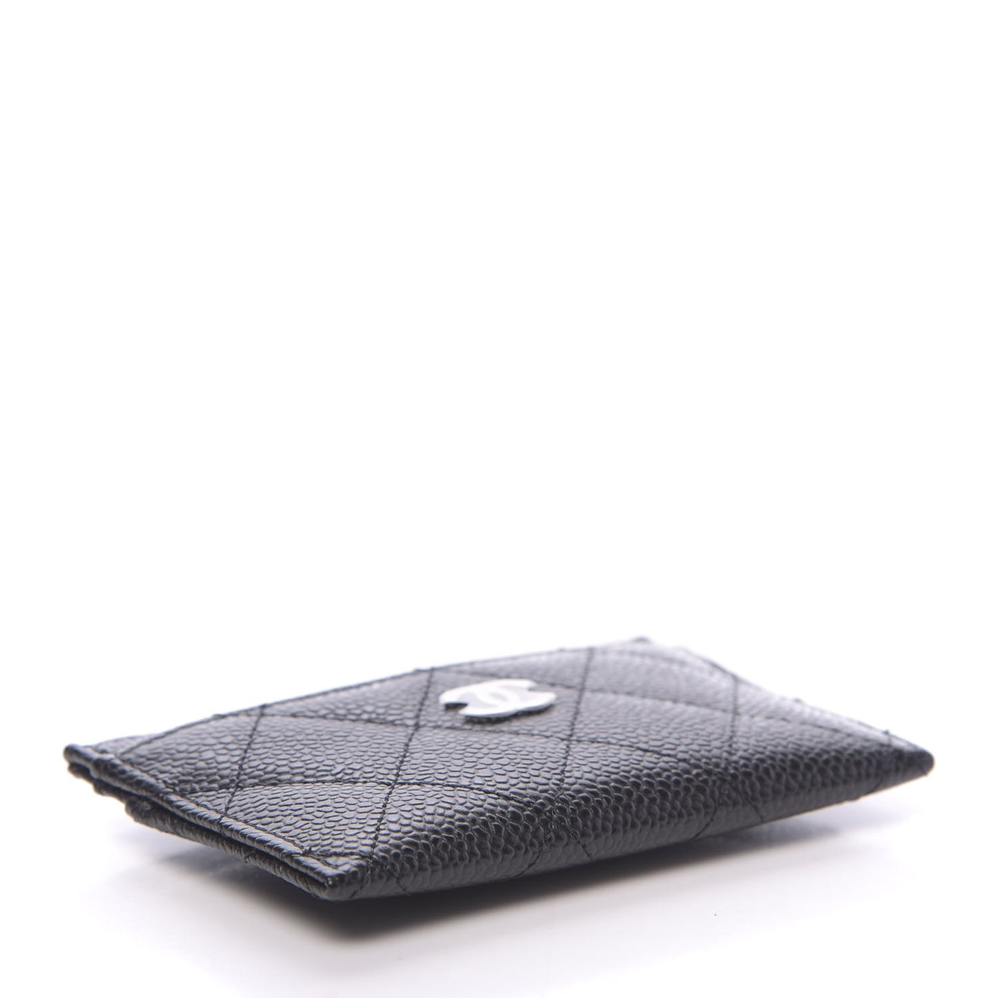 Caviar Quilted Card Holder Black
