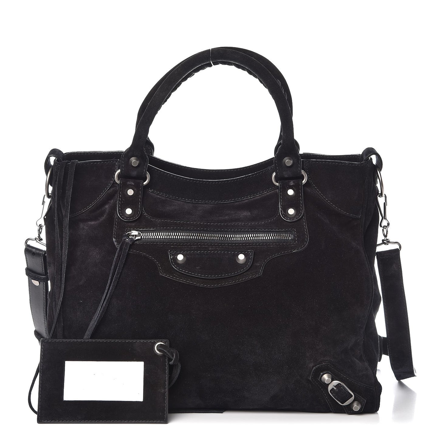 Baby Daim Suede Classic Silver Hardware Velo Black