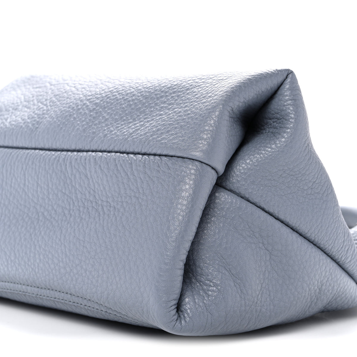 Grained Calfskin Softbit Medium Shoulder Bag Dusty Blue