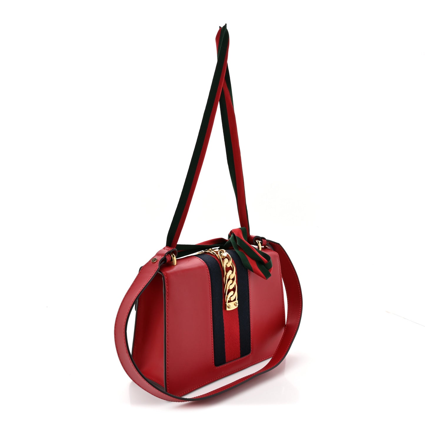 Calfskin Small Sylvie Shoulder Bag Hibiscus Red