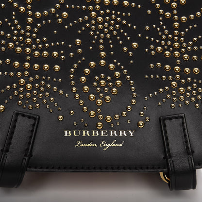 Burberry Calfskin Haymarket Check Studded Large Bridle Saddle Bag Black 12 of 12