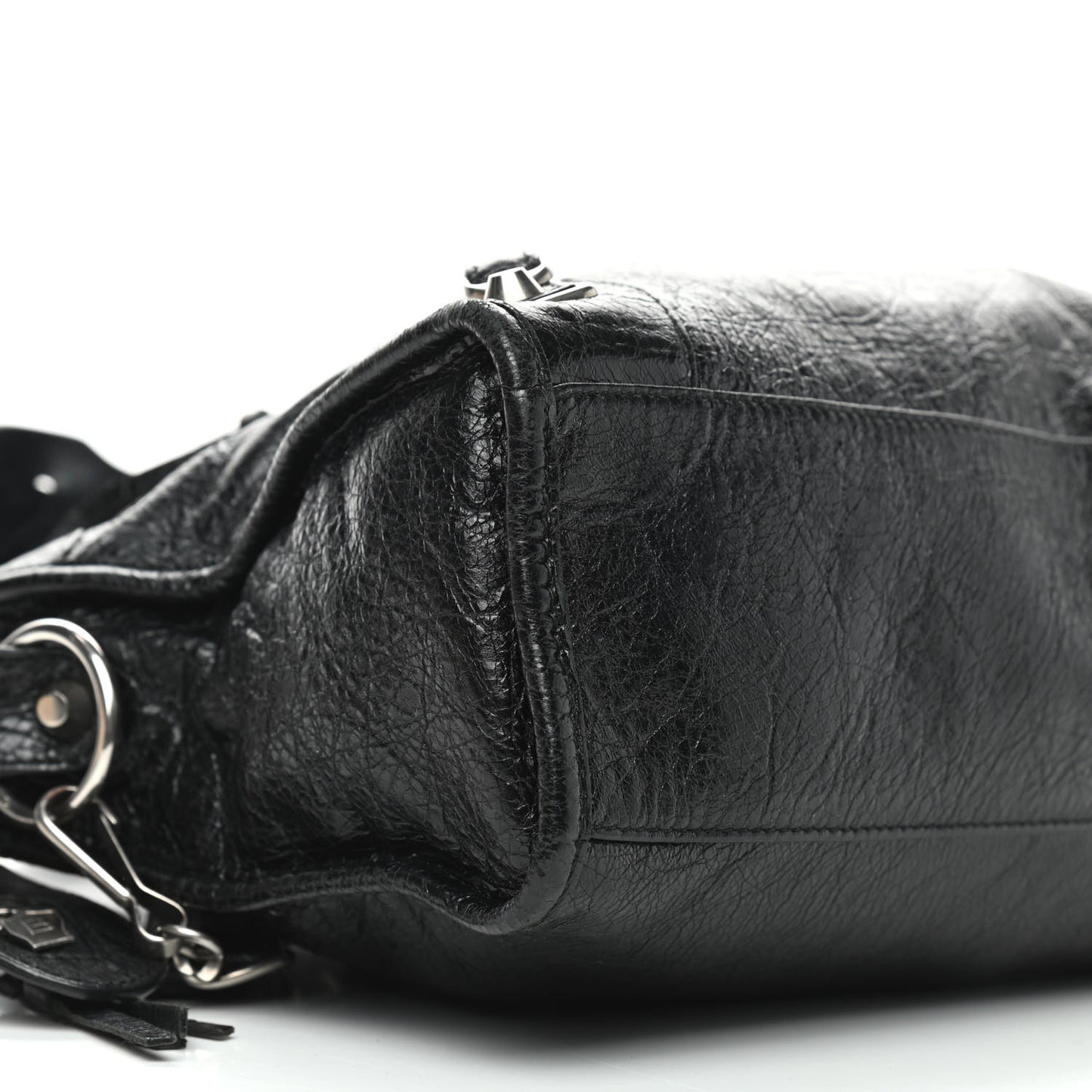 Agneau Silver Metallic Edge Hardware S City Black