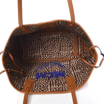 MCM Calfskin Medium Liz Reversible Shopper Tote Cognac 12 of 14