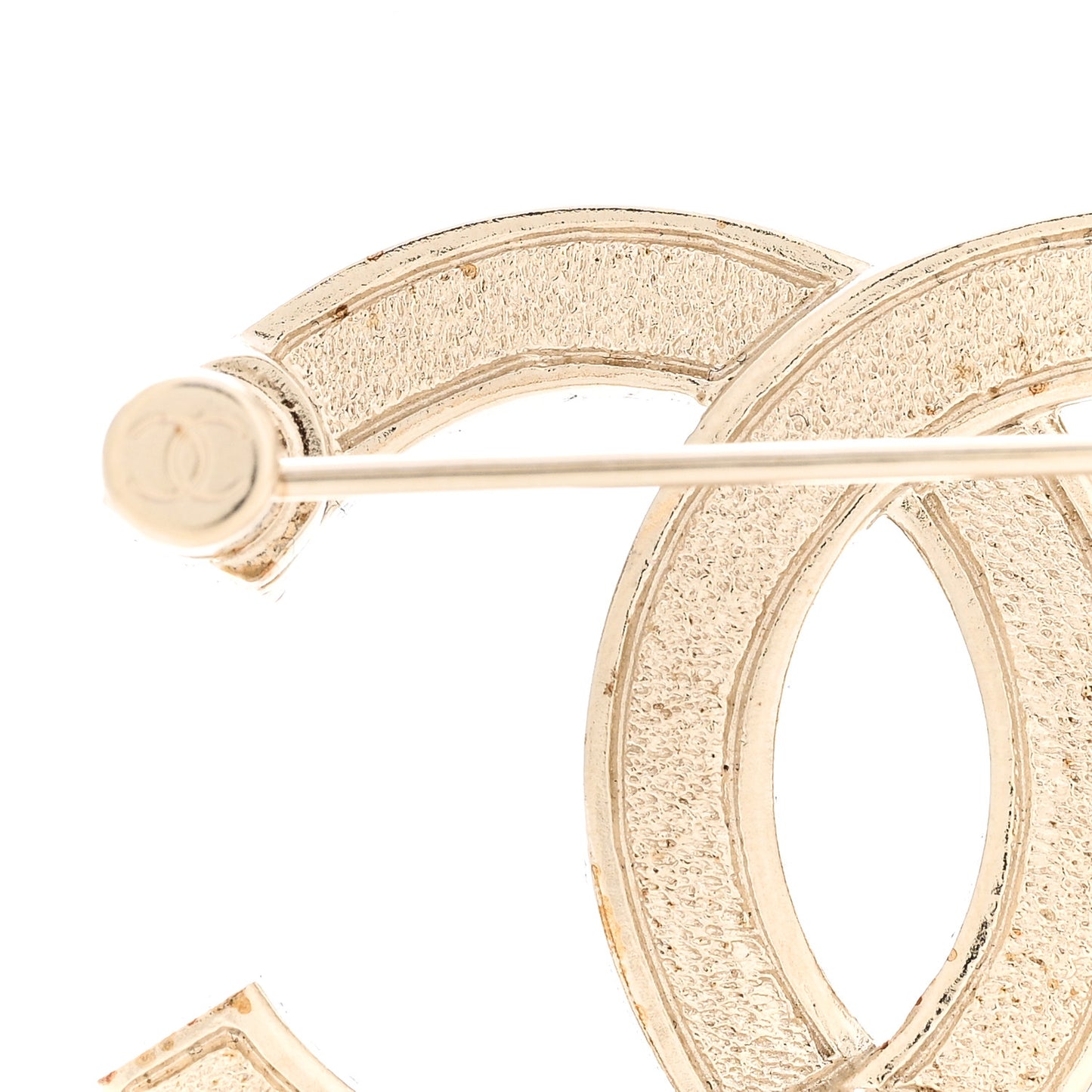 Crystal Chain CC Brooch Light Gold