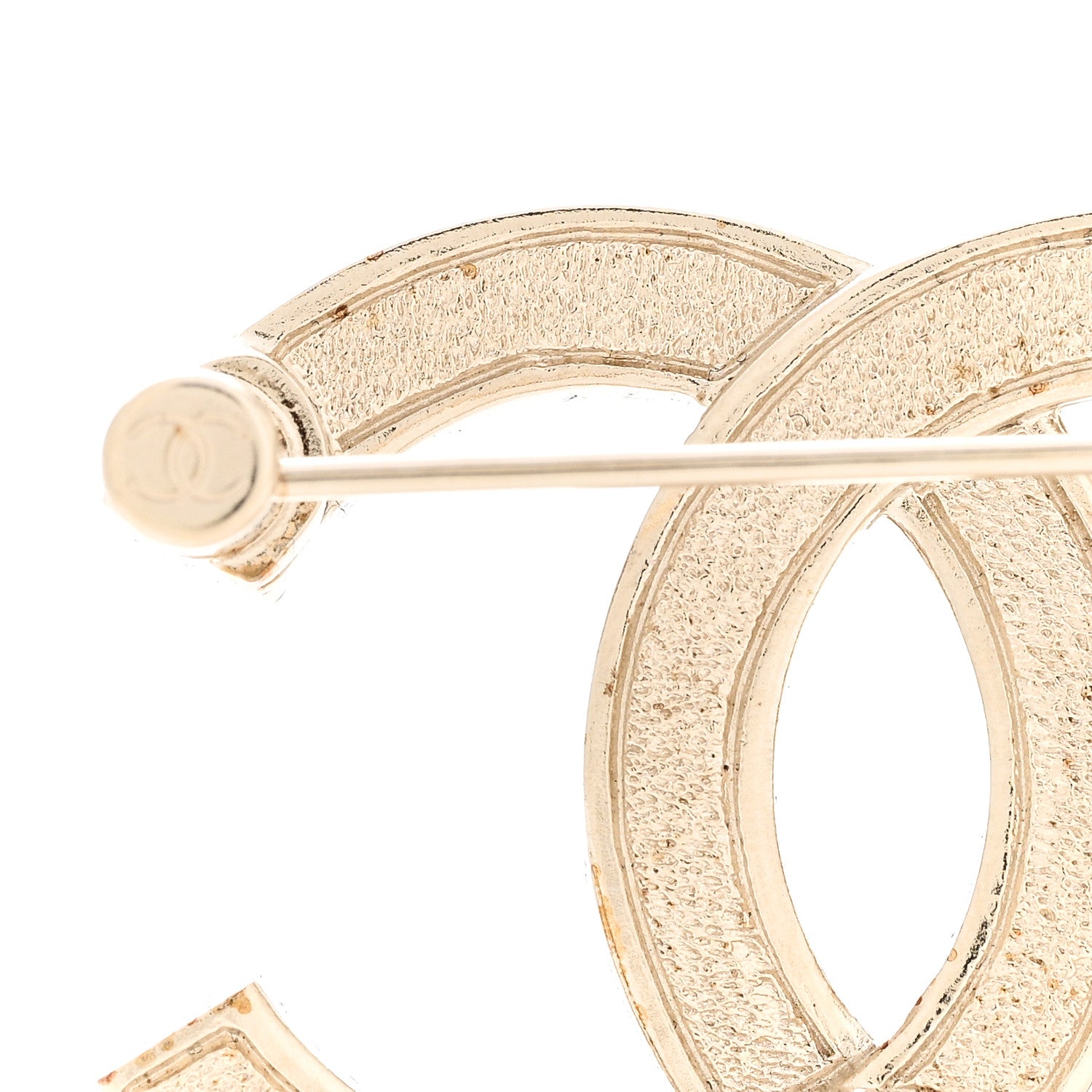 Chanel Crystal Chain CC Brooch Light Gold 6 of 7