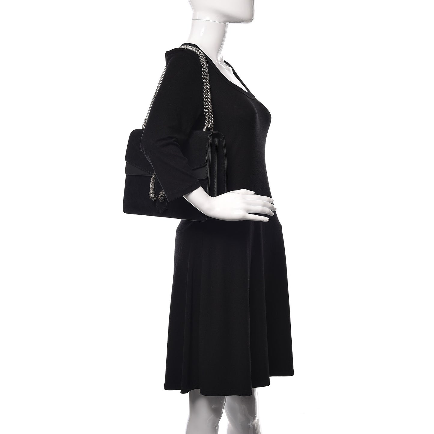Suede Medium Dionysus Shoulder Bag Black