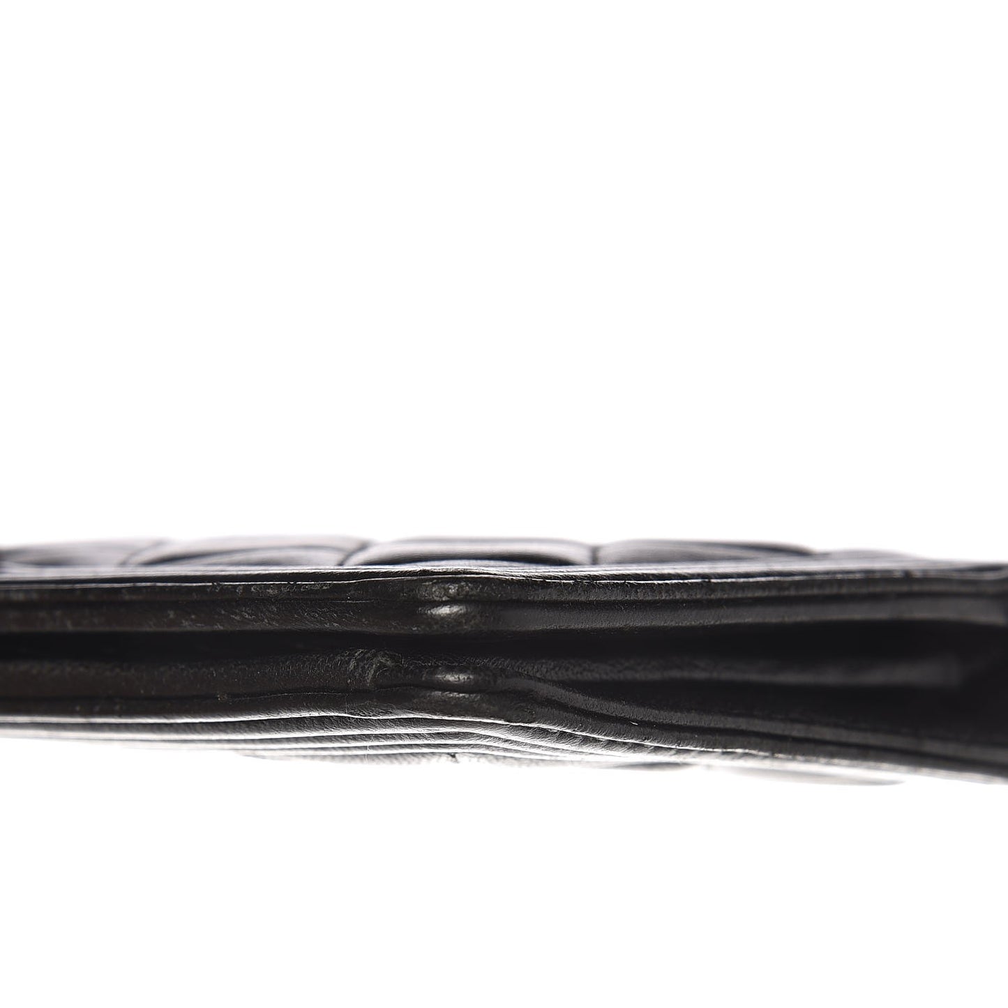 Lambskin Quilted Boy Yen Wallet Black
