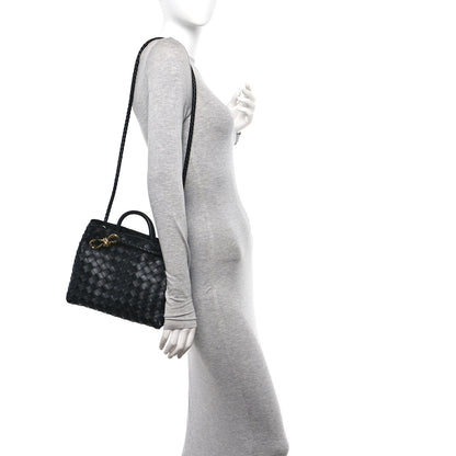 Bottega Veneta Nappa Intrecciato Small Andiamo Shoulder Bag Black 2 of 10